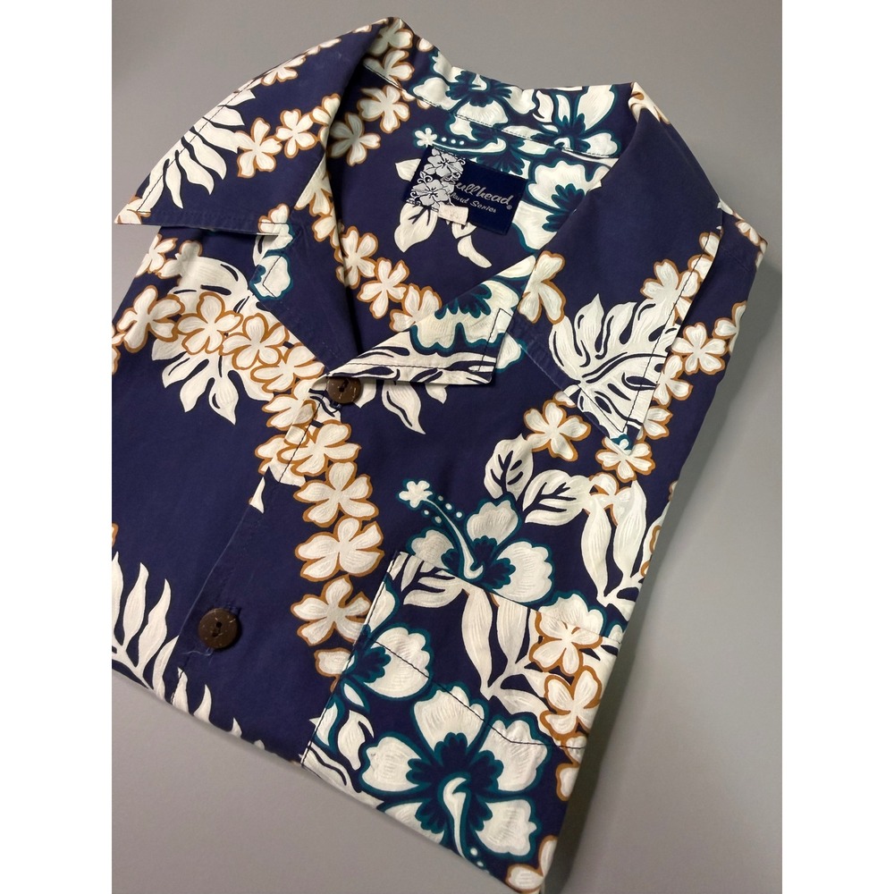 Bullhead Island Series Mens Large Floral Tropical Hawaiian Camp Shirt Cotton